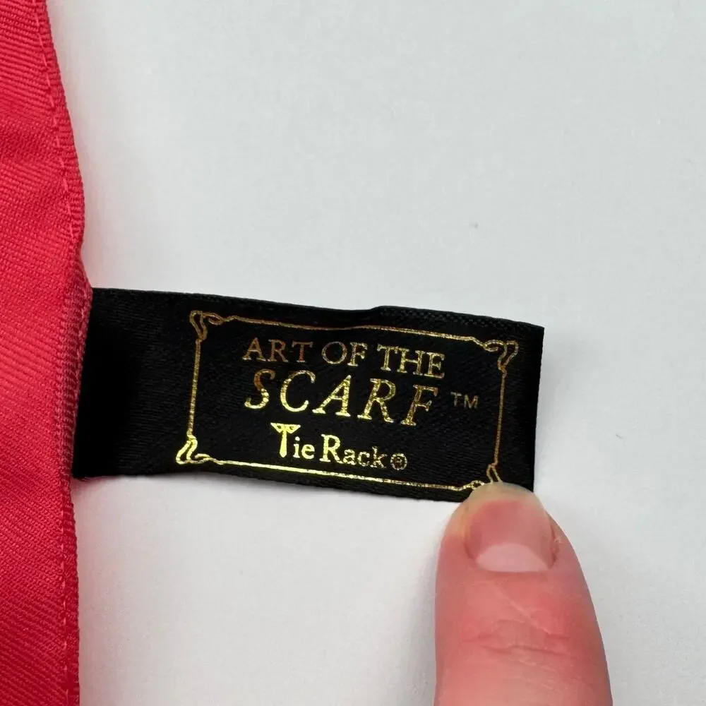 Art of Scarf Tie Rack‎ Floral Watercolor 80s Chiffon Square Scarf Made in Italy